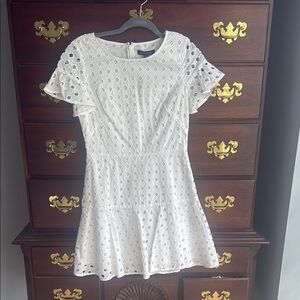 Elegant White Eyelet Dress